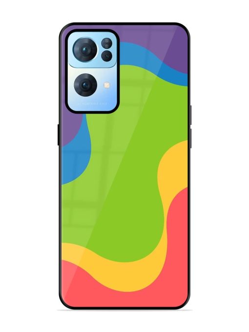 Wavy Rainbow Wonderland Glossy Soft Edge Case for Oppo Reno 7 Pro (5G) Chachhi