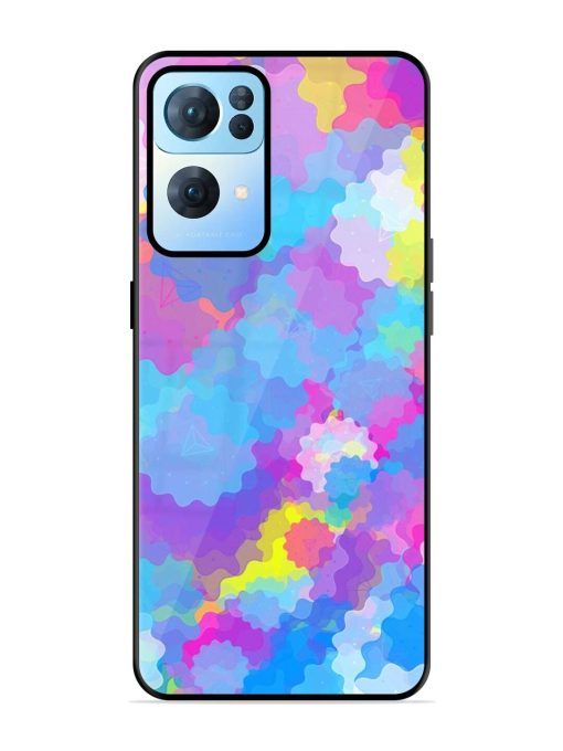 Psychedelic Cloud Burst Glossy Soft Edge Case for Oppo Reno 7 Pro (5G) Chachhi