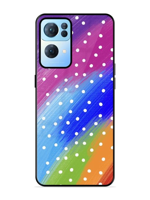 Rainbow Polka Dot Dream Glossy Soft Edge Case for Oppo Reno 7 Pro (5G) Chachhi