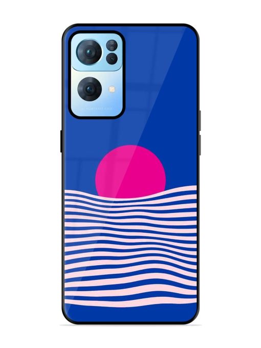 Pink Sunset Over Blue Waves Glossy Soft Edge Case for Oppo Reno 7 Pro (5G)