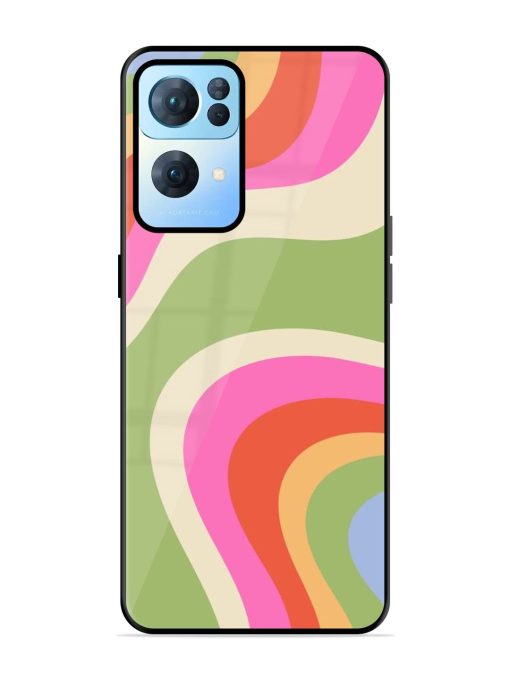 Wavy Rainbow Wonderland Glossy Soft Edge Case for Oppo Reno 7 Pro (5G) Chachhi