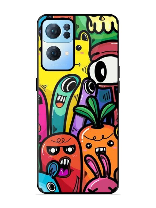 Whimsical Doodle Chaos Glossy Soft Edge Case for Oppo Reno 7 Pro (5G) Chachhi