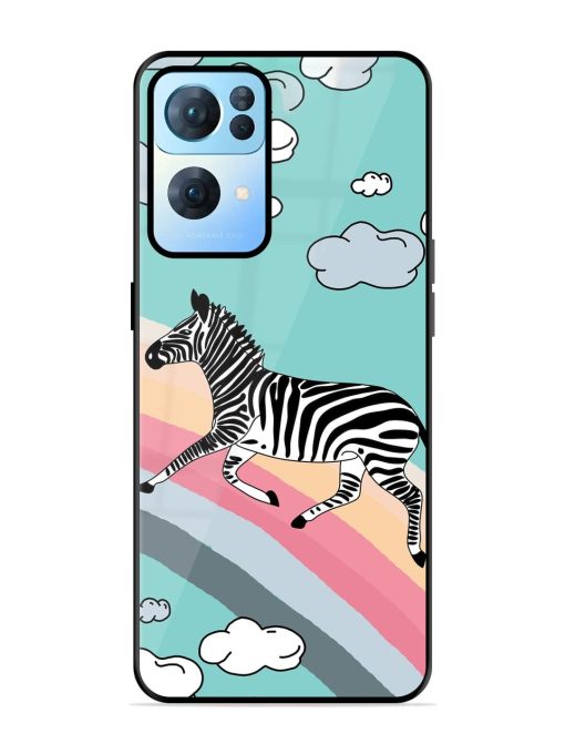 Zebra On A Rainbow Glossy Soft Edge Case for Oppo Reno 7 Pro (5G) Chachhi