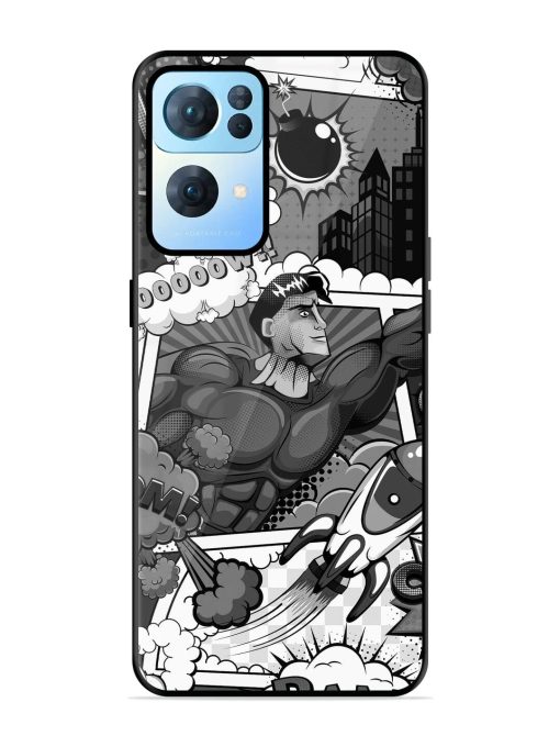 Comic Book Chaos Glossy Soft Edge Case for Oppo Reno 7 Pro (5G) Chachhi