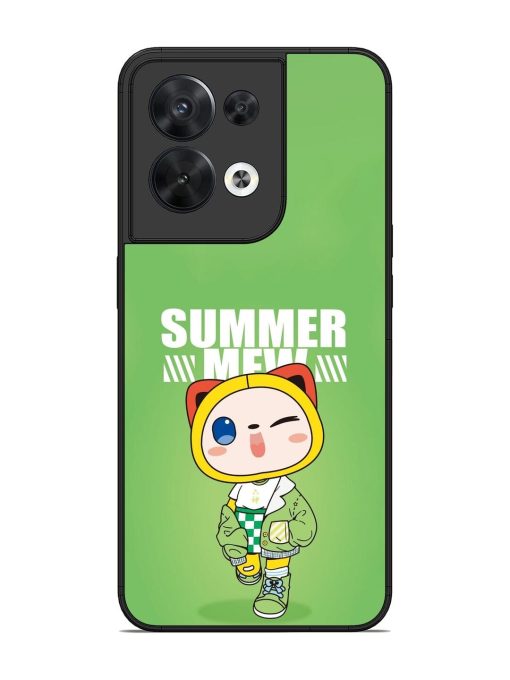 Purrfect Summer Glossy Soft Edge Case for Oppo Reno 8 (5G) Chachhi