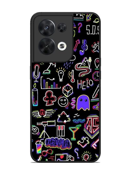 Neon Doodle Glossy Soft Edge Case for Oppo Reno 8 (5G) Chachhi