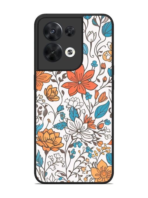 Floral Symphony Glossy Soft Edge Case for Oppo Reno 8 (5G) Chachhi