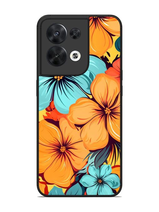 Tropical Bloom Glossy Soft Edge Case for Oppo Reno 8 (5G) Chachhi