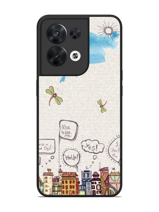 Doodle City Glossy Soft Edge Case for Oppo Reno 8 (5G) Chachhi