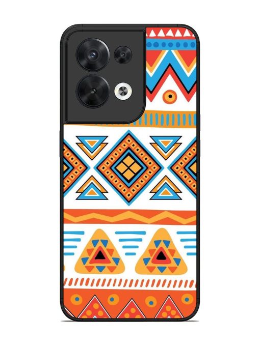 Vibrant Tribal Pattern Glossy Soft Edge Case for Oppo Reno 8 (5G) Chachhi