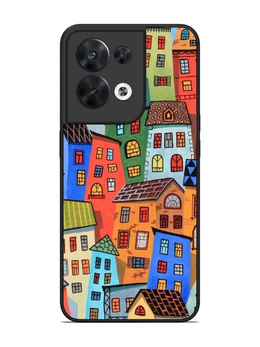 Rainbow House Glossy Soft Edge Case for Oppo Reno 8 (5G) Chachhi