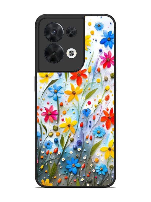 Vibrant Floral Glossy Soft Edge Case for Oppo Reno 8 (5G) Chachhi