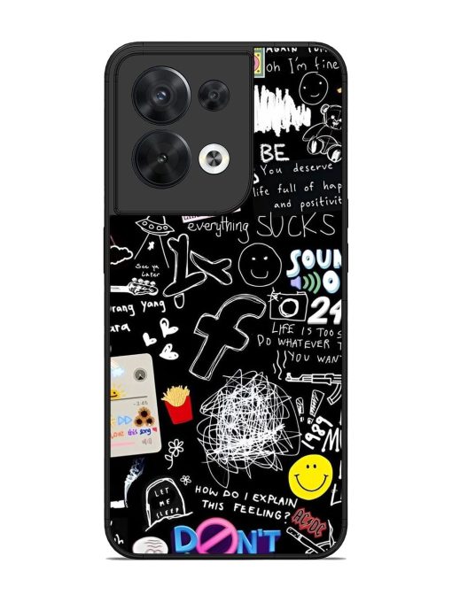 Doodle Diary Glossy Soft Edge Case for Oppo Reno 8 (5G) Chachhi