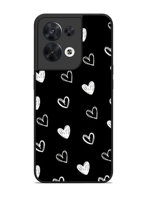 Scattered Hearts Glossy Soft Edge Case for Oppo Reno 8 (5G) Chachhi