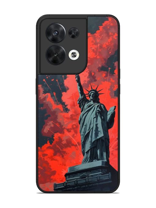 Lady Liberty'S Firework Finale Glossy Soft Edge Case for Oppo Reno 8 (5G) Chachhi