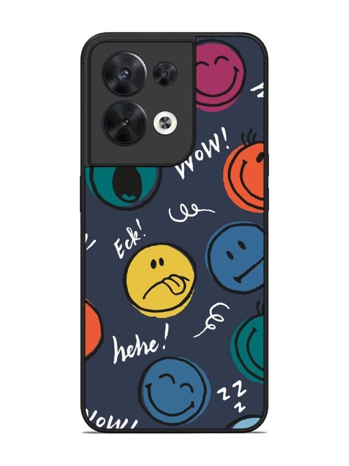 Emoticon Parade Glossy Soft Edge Case for Oppo Reno 8 (5G) Chachhi