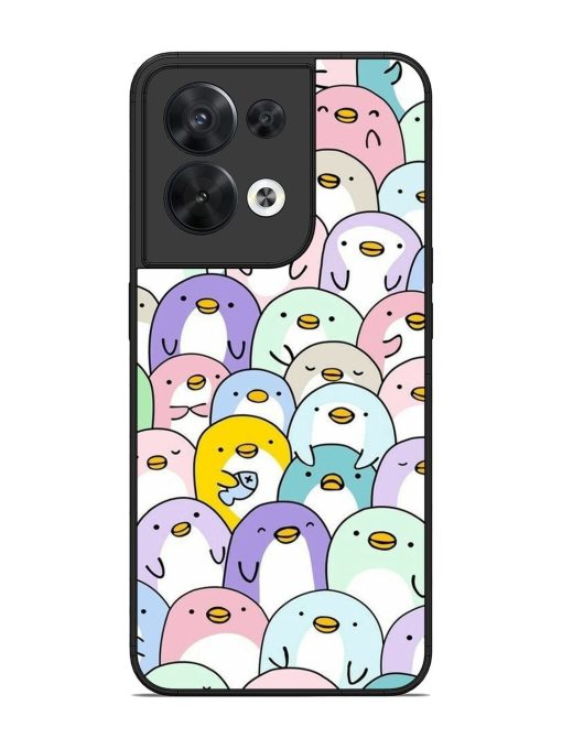 Penguin Party Glossy Soft Edge Case for Oppo Reno 8 (5G) Chachhi