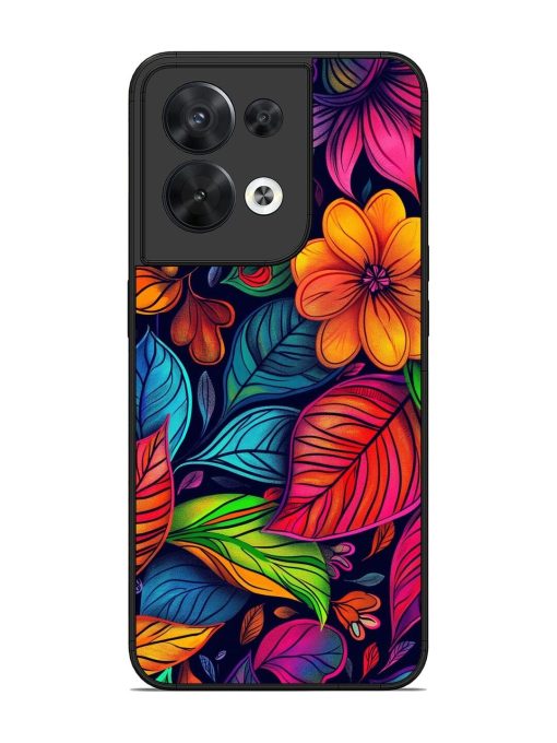 Rainbow Of Blooms Glossy Soft Edge Case for Oppo Reno 8 (5G) Chachhi