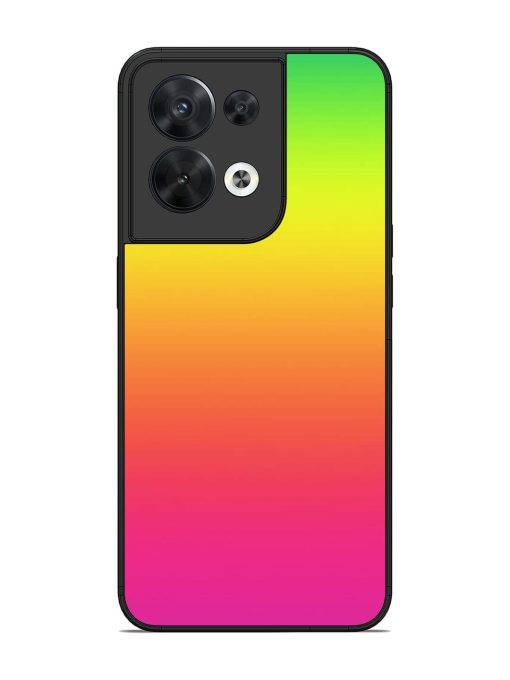 Rainbow Gradient Glossy Soft Edge Case for Oppo Reno 8 (5G) Chachhi