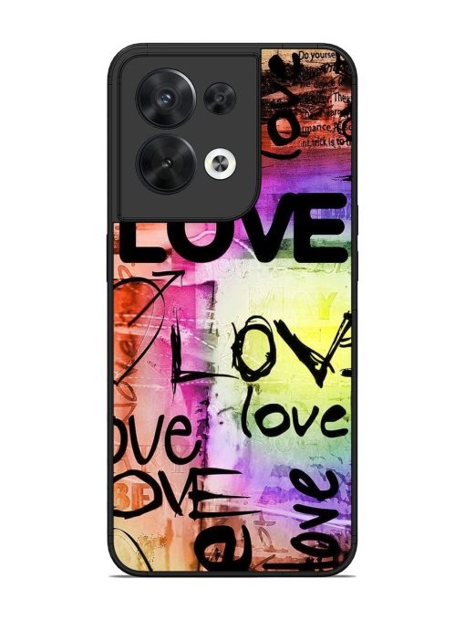 Love Graffiti Glossy Soft Edge Case for Oppo Reno 8 (5G) Chachhi