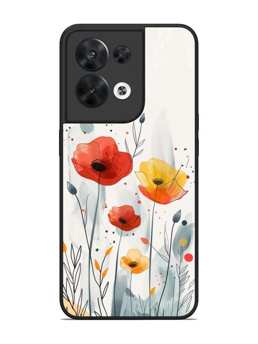 Poppy Fields Glossy Soft Edge Case for Oppo Reno 8 (5G) Chachhi