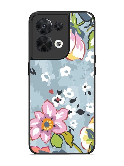 Floral Fantasy Glossy Soft Edge Case for Oppo Reno 8 (5G) Chachhi