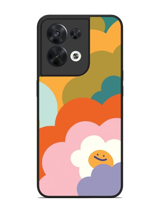 Happy Flower Power Glossy Soft Edge Case for Oppo Reno 8 (5G) Chachhi