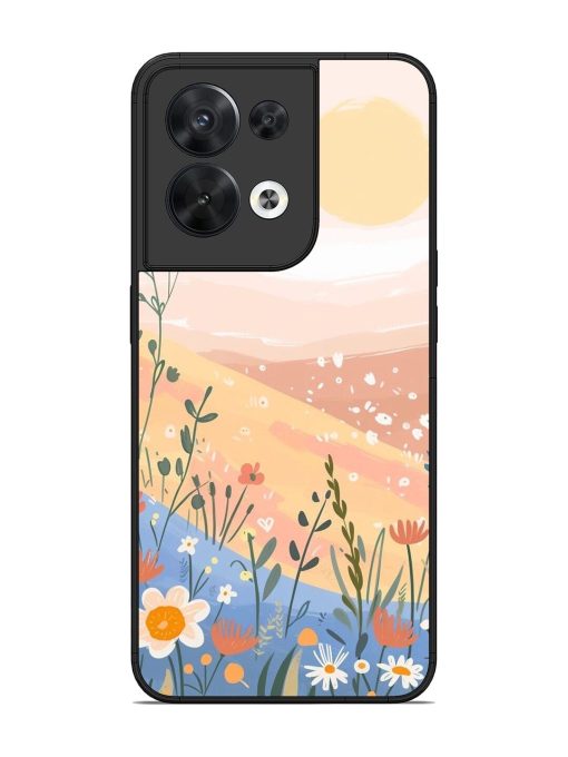 Golden Hour Blooms Glossy Soft Edge Case for Oppo Reno 8 (5G) Chachhi