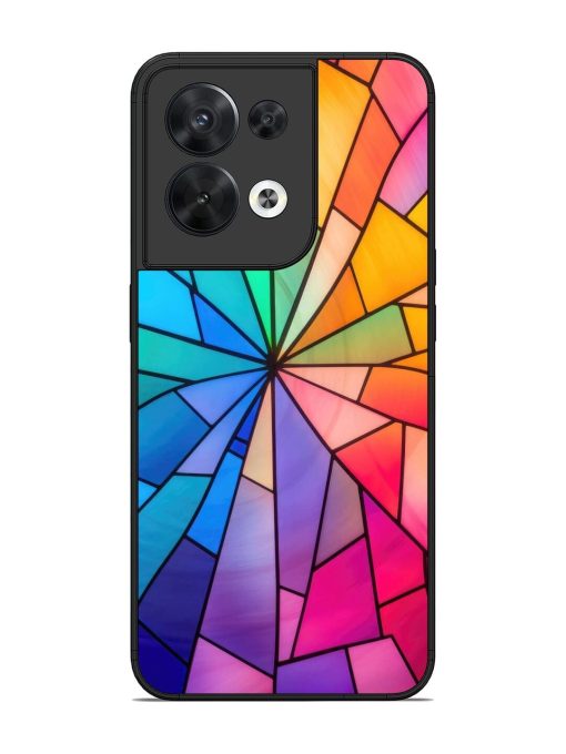 Stained Glass Kaleidoscope Of Colors Glossy Soft Edge Case for Oppo Reno 8 (5G) Chachhi