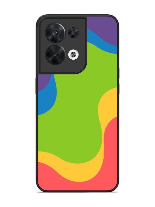 Wavy Rainbow Wonderland Glossy Soft Edge Case for Oppo Reno 8 (5G) Chachhi