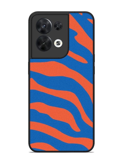 Zebra Stripes In Blue And Orange Glossy Soft Edge Case for Oppo Reno 8 (5G) Chachhi