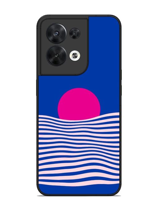 Pink Sunset Over Blue Waves Glossy Soft Edge Case for Oppo Reno 8 (5G) Chachhi