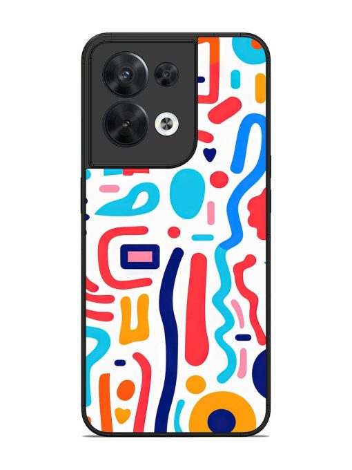 Whimsical Doodle Chaos Glossy Soft Edge Case for Oppo Reno 8 (5G) Chachhi