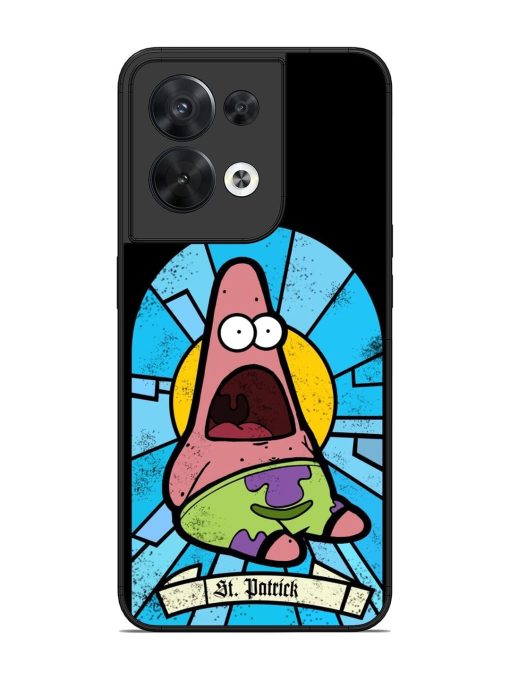 St. Patrick'S Day Stained Glass Patrick Star Glossy Soft Edge Case for Oppo Reno 8 (5G) Chachhi