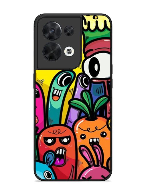 Whimsical Doodle Chaos Glossy Soft Edge Case for Oppo Reno 8 (5G) Chachhi