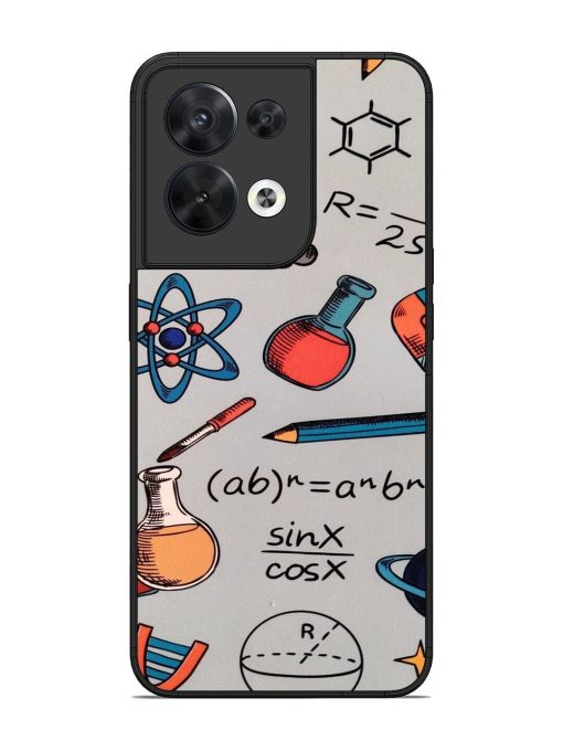 Science Doodle Delight Glossy Soft Edge Case for Oppo Reno 8 (5G) Chachhi