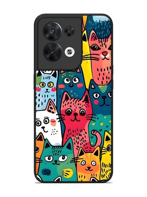 Feline Frenzy Glossy Soft Edge Case for Oppo Reno 8 (5G) Chachhi