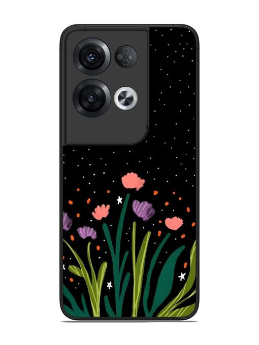 Midnight Bloom Glossy Soft Edge Case for Oppo Reno 8 Pro (5G) Chachhi