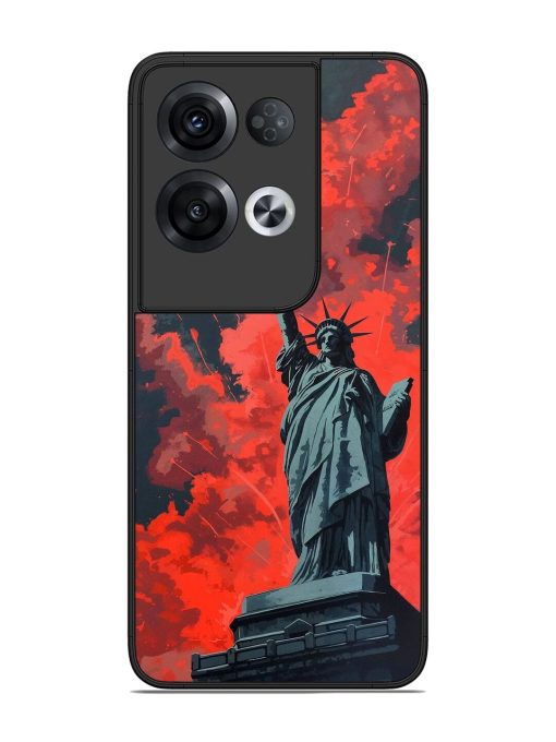 Lady Liberty'S Firework Finale Glossy Soft Edge Case for Oppo Reno 8 Pro (5G) Chachhi