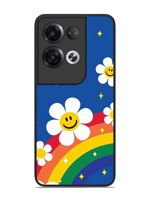 Happy Daisies And Rainbow Sky Glossy Soft Edge Case for Oppo Reno 8 Pro (5G) Chachhi