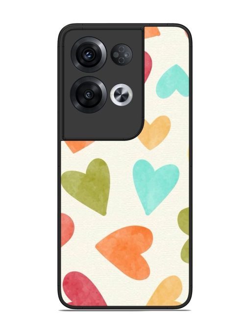 Watercolor Hearts Glossy Soft Edge Case for Oppo Reno 8 Pro (5G) Chachhi