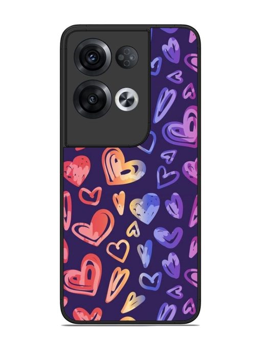 Rainbow Hearts Glossy Soft Edge Case for Oppo Reno 8 Pro (5G) Chachhi