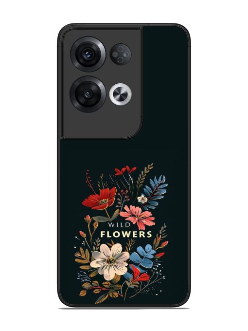 Dark Floral Glossy Soft Edge Case for Oppo Reno 8 Pro (5G) Chachhi