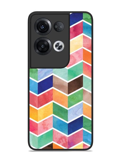 Watercolor Chevron Whimsy Glossy Soft Edge Case for Oppo Reno 8 Pro (5G) Chachhi