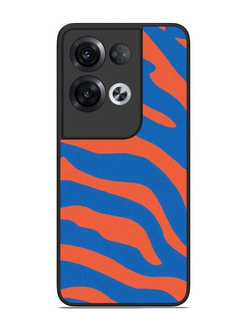 Zebra Stripes In Blue And Orange Glossy Soft Edge Case for Oppo Reno 8 Pro (5G) Chachhi