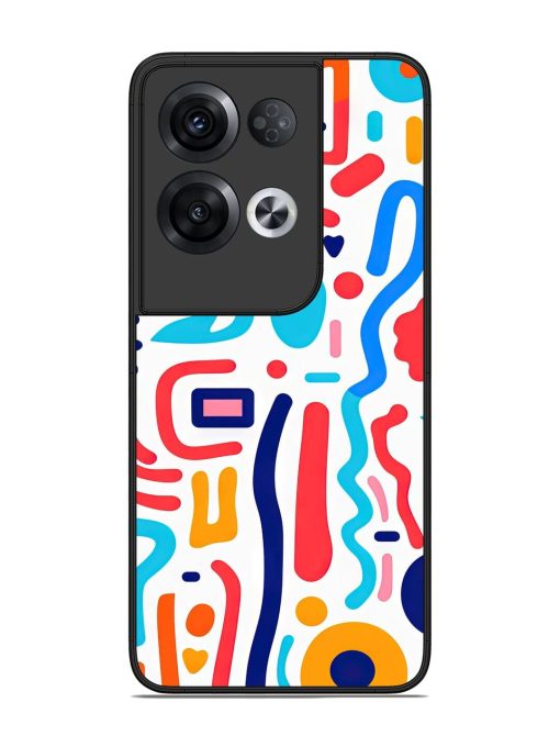 Whimsical Doodle Chaos Glossy Soft Edge Case for Oppo Reno 8 Pro (5G)