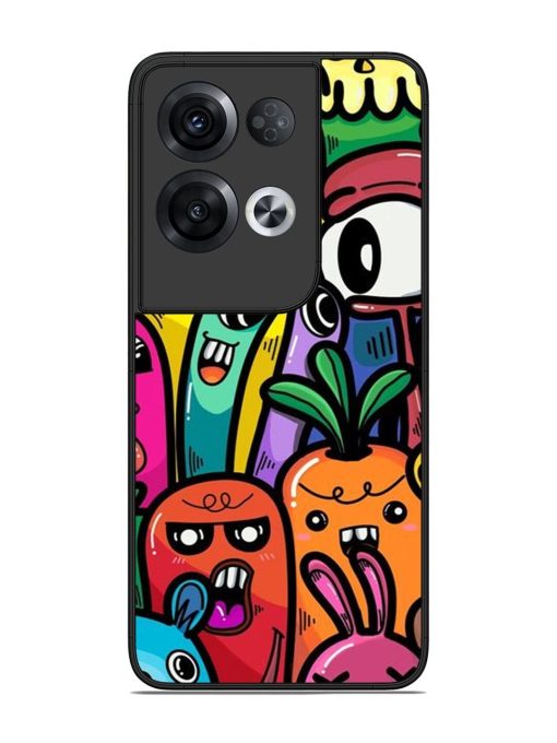 Whimsical Doodle Chaos Glossy Soft Edge Case for Oppo Reno 8 Pro (5G) Chachhi