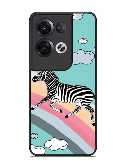 Zebra On A Rainbow Glossy Soft Edge Case for Oppo Reno 8 Pro (5G) Chachhi