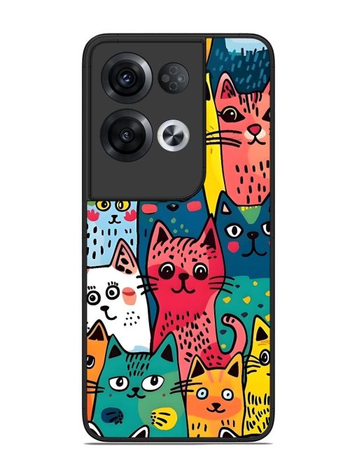 Feline Frenzy Glossy Soft Edge Case for Oppo Reno 8 Pro (5G) Chachhi