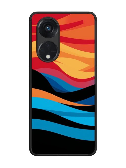 Blazing Currents Glossy Soft Edge Case for Oppo Reno 8T (5G) Chachhi